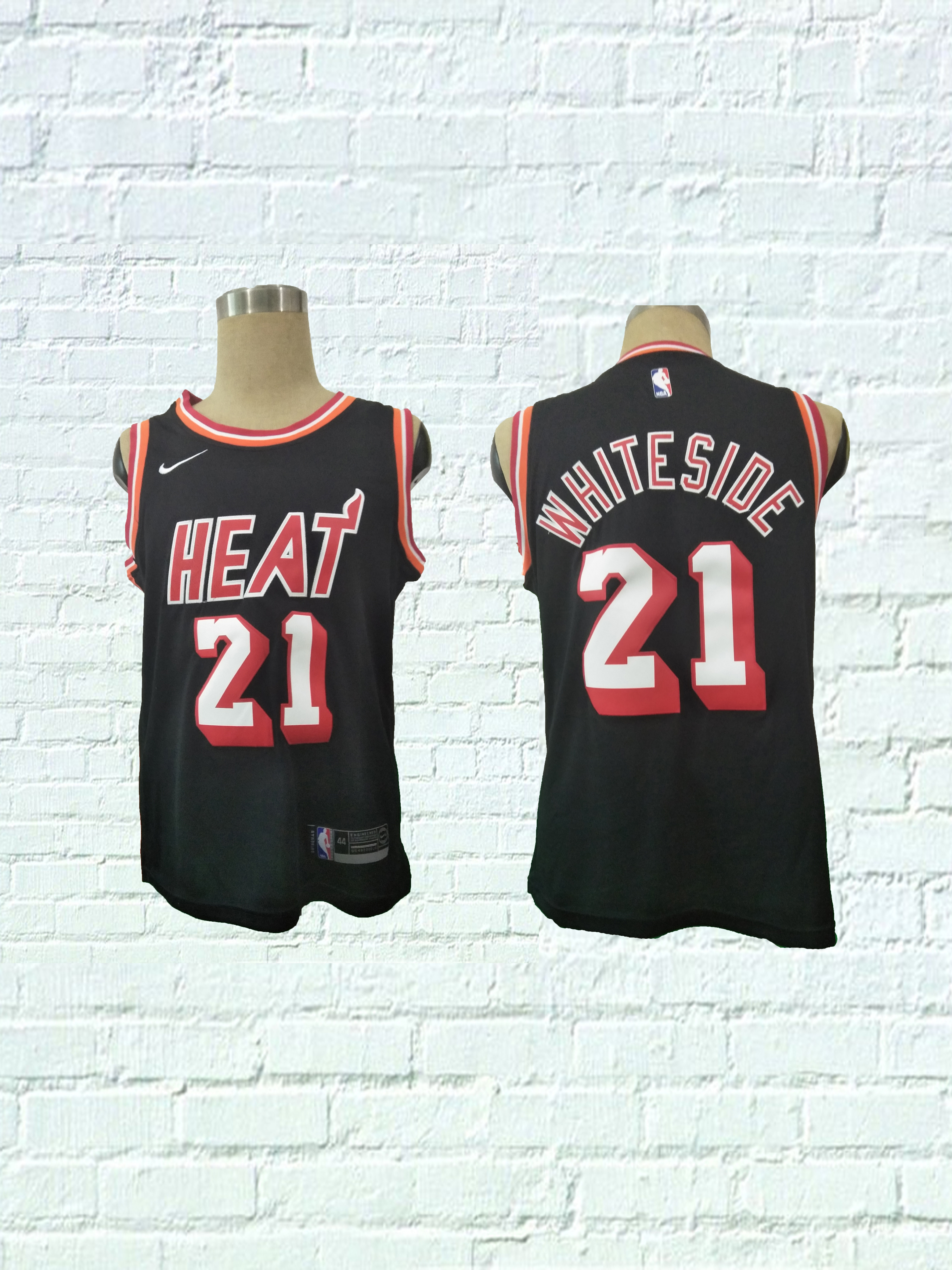 2018 Men Miami Heat #21 Whiteside Black Game Nike throwback NBA Jerseys